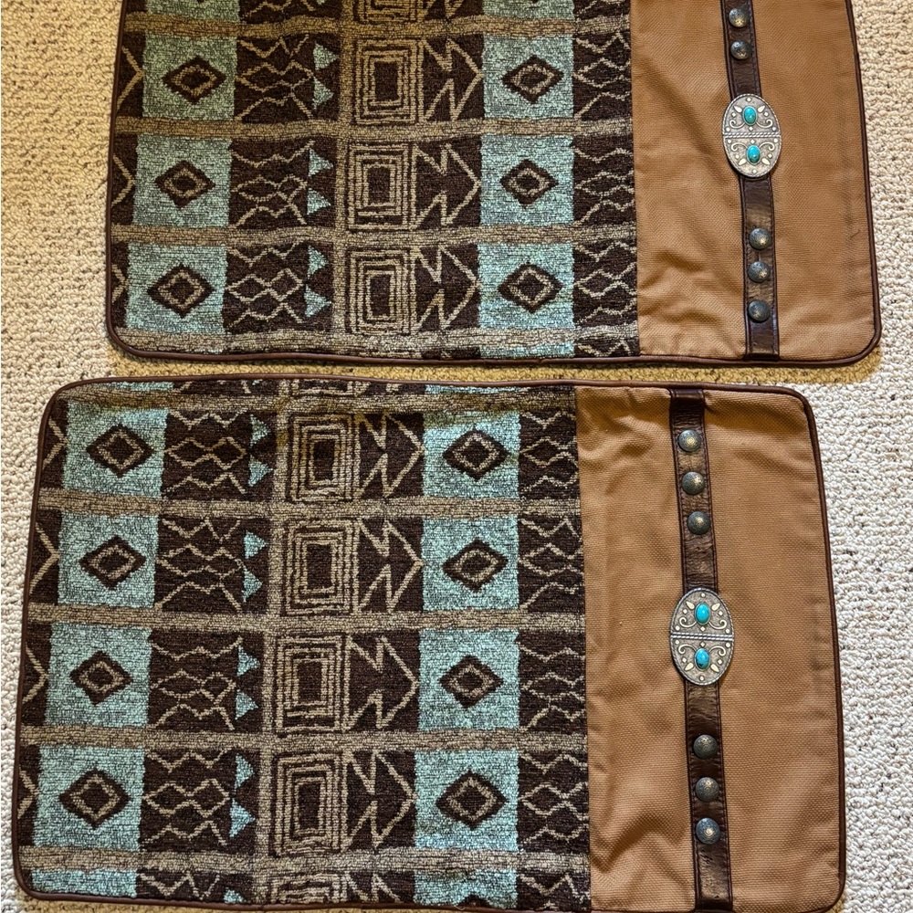 Southwestern Style pillow shams with Turquoise Accents